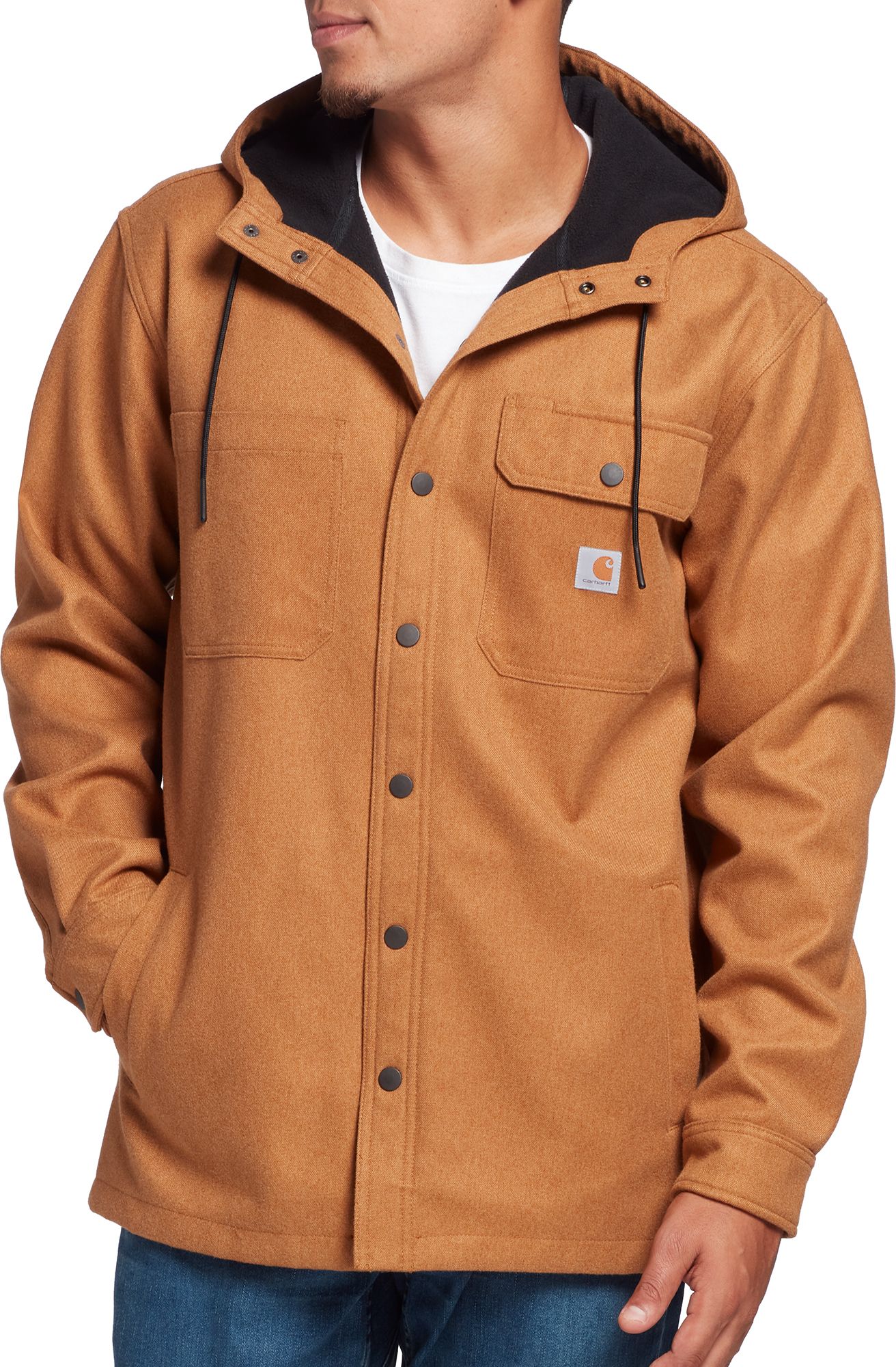 Carhartt Men's Rain Defender Relaxed Fit Heavyweight Hooded Shirt Jacket -  Big Apple Buddy