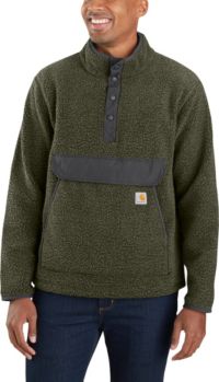 Carhartt Men's Relaxed Fit Snap Front Fleece Pullover Jacket