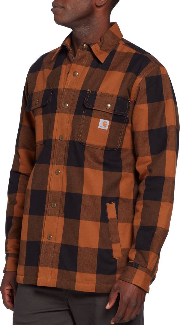 relaxed fit heavyweight flannel sherpa-lined shirt jac