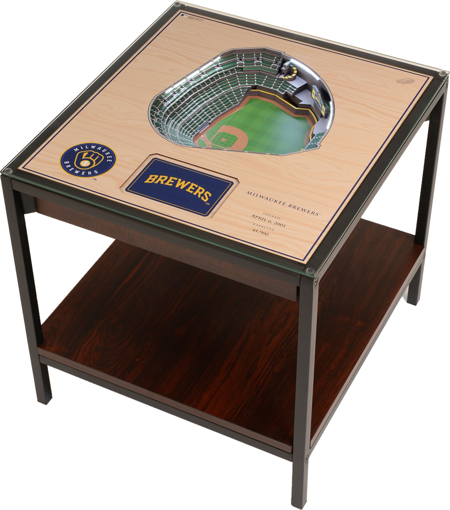 You The Fan Milwaukee Brewers 25-Layer Stadium Views Lighted End Table