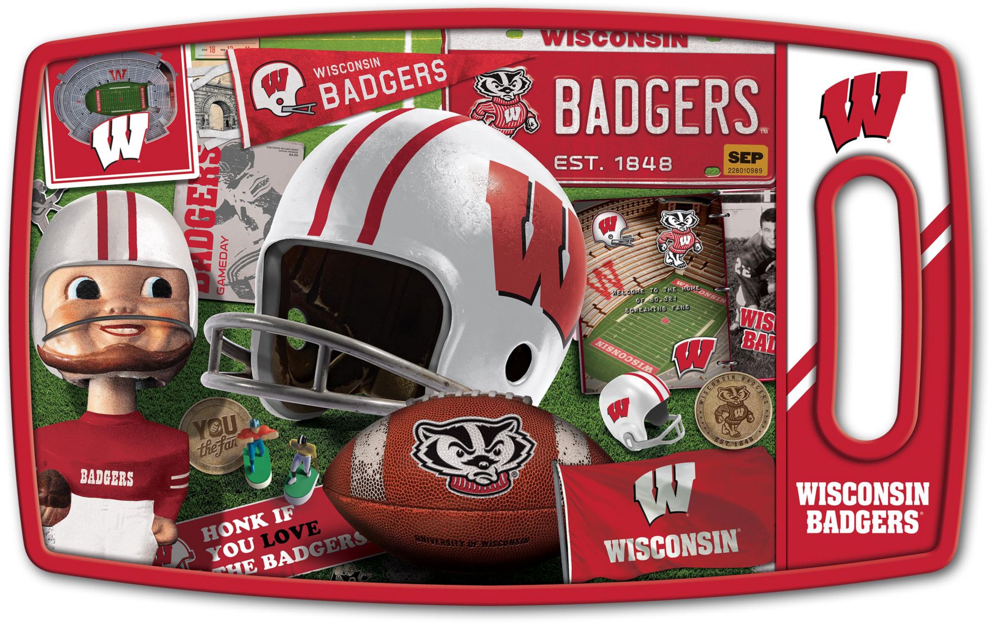 YouTheFan Wisconsin Badgers Retro Cutting Board product image