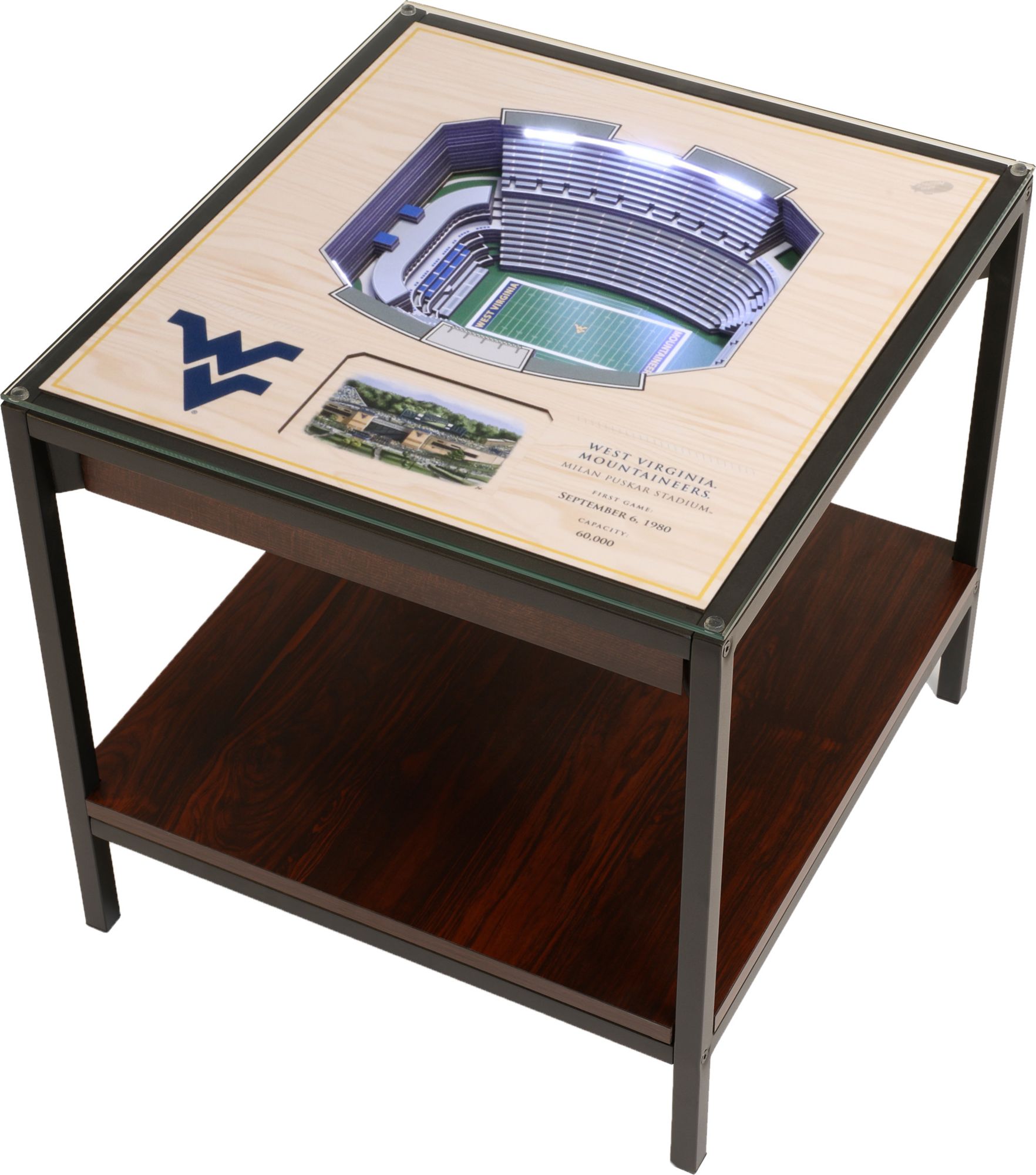 You The Fan West Virginia Mountaineers 25-Layer Stadium Views Lighted End Table