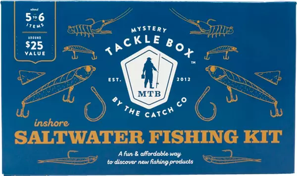 Catch Co Mystery Tackle Box Elite Inshore Saltwater Fishing Kit Redfish Striped Bass Snook Speckled Trout Flounder