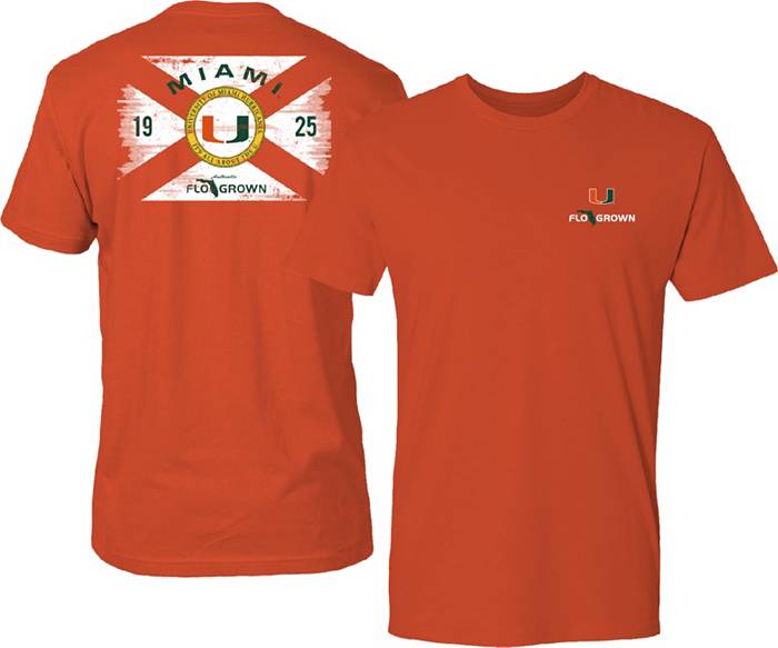 Miami Hurricanes Polo Shirt Mens XL Green Orange Stripe Logo
