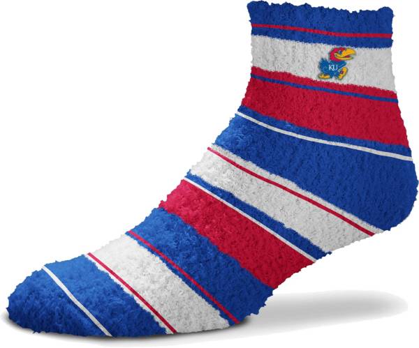 For Bare Feet Kansas Jayhawks Stripe Cozy Socks