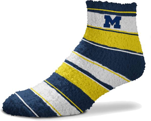 For Bare Feet Michigan Wolverines Stripe Cozy Socks