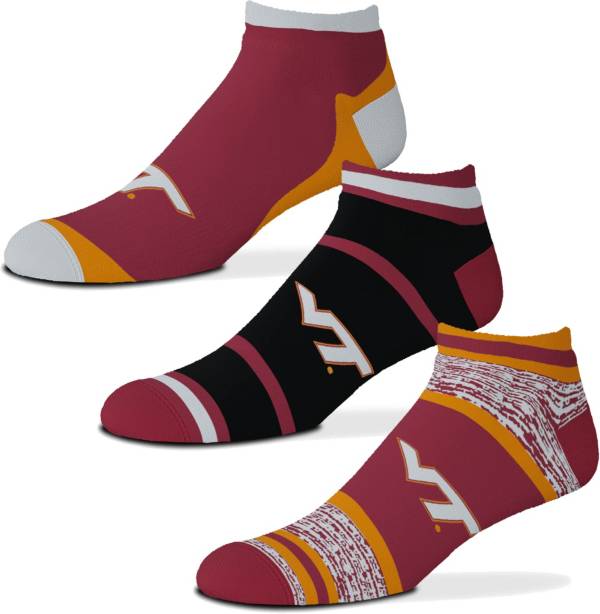 For Bare Feet Virginia Tech Hokies 3 Pack Socks