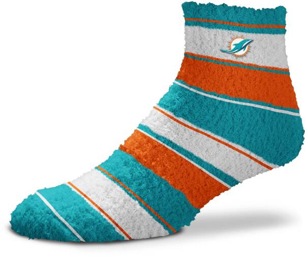 For Bare Feet Miami Dolphins Stripe Cozy Socks