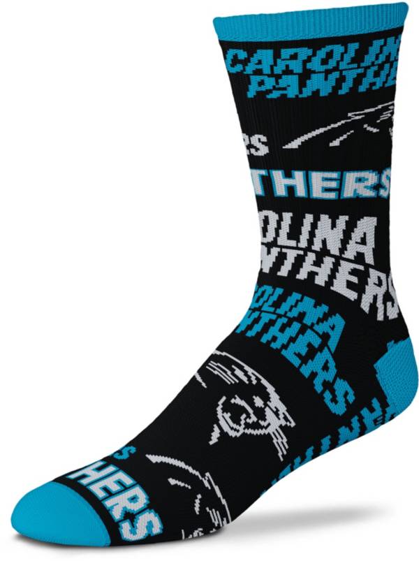 For Bare Feet Carolina Panthers Black to Black Socks