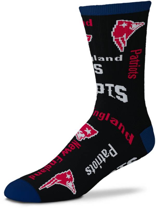 For Bare Feet New England Patriots Black to Black Socks