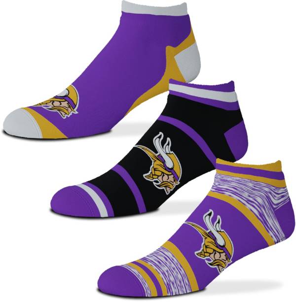 For Bare Feet Minnesota Vikings 3-Pack Socks