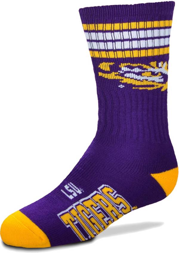 For Bare Feet Youth LSU Tigers 4-Stripe Deuce Socks product image