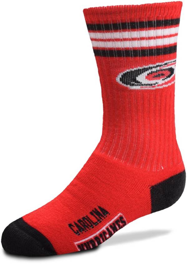 For Bare Feet Youth Carolina Hurricanes 4-Stripe Deuce Crew Socks product image