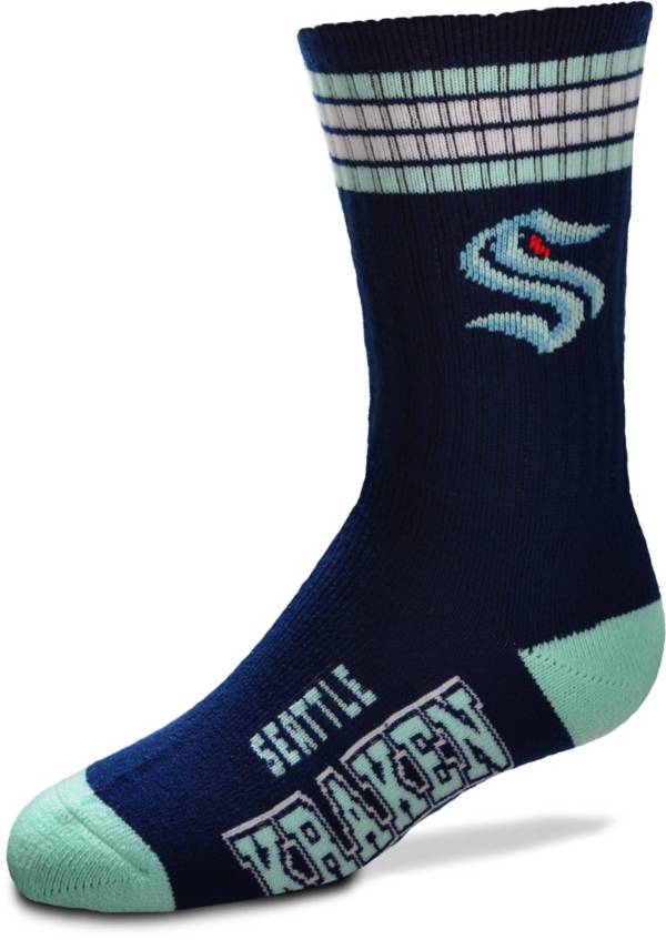 For Bare Feet Youth Seattle Kraken 4-Stripe Deuce Crew Socks product image