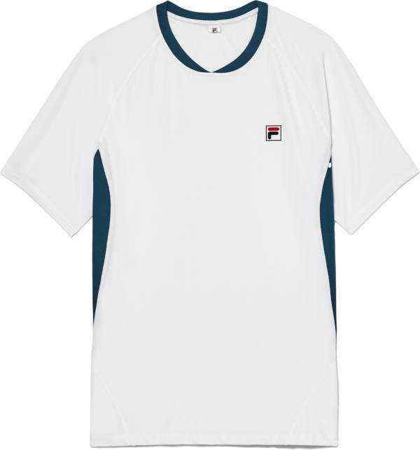 FILA Men's Baseline Ribbed Crewneck Tennis Shirt