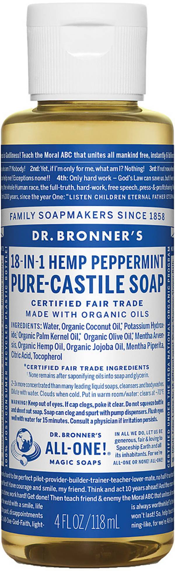 Dr. Bronner's Peppermint 4 oz Pure-Castile Soap product image