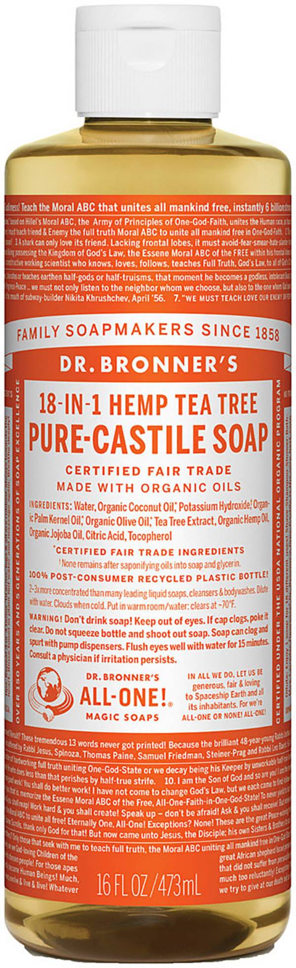 Dr. Bronner's Tea Tree 16 oz Pure-Castile Soap product image