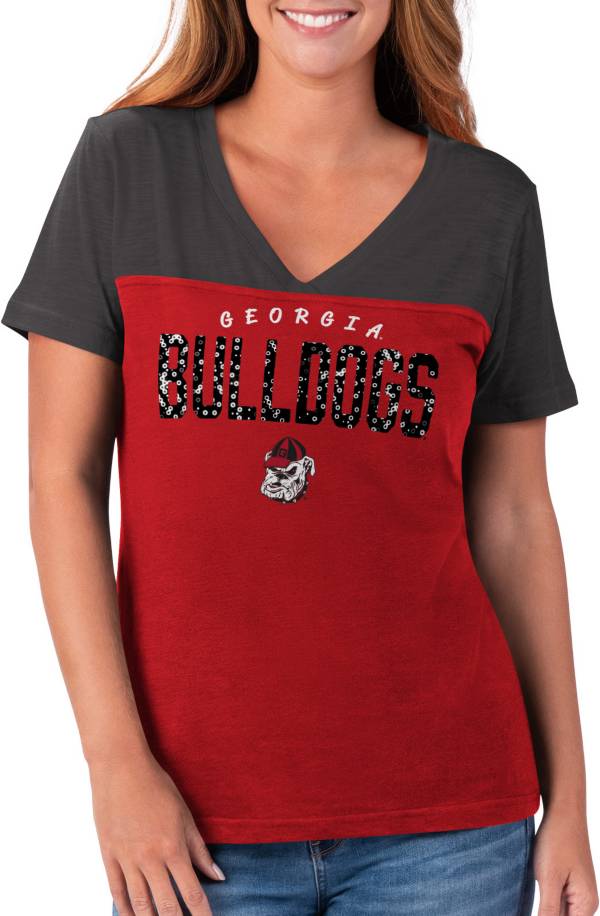 G-III For Her Women's Georgia Bulldogs Red Rundown T-Shirt