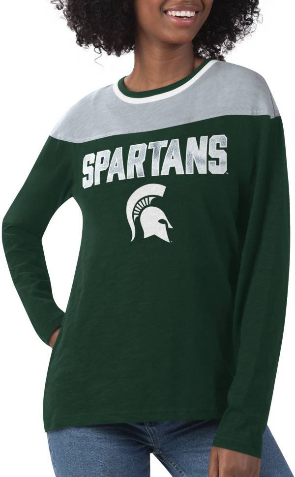 G-III For Her Women's Michigan State Spartans Green Direct Snap Long Sleeve T-Shirt