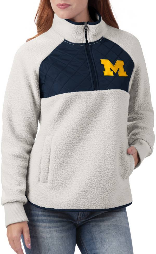G-III for Her Women's Michigan Wolverines Blue Wishbone Sherpa Jacket product image
