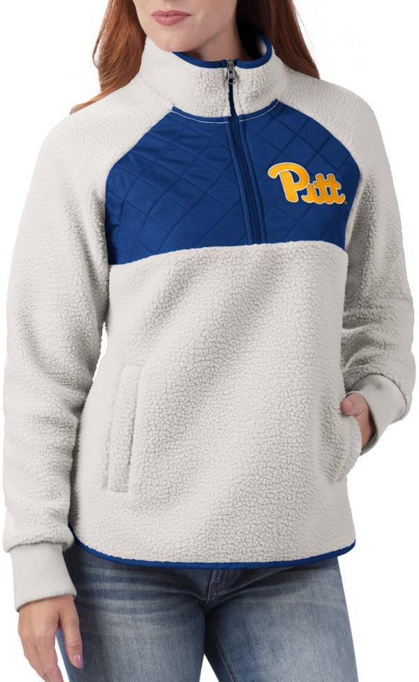 G-III for Her Women's Pitt Panthers Blue Wishbone Sherpa Jacket product image