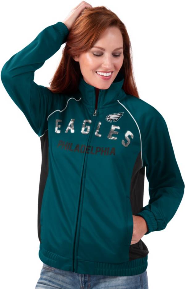 G-III for Her Women's Philadelphia Eagles Sequins Green Track Jacket product image