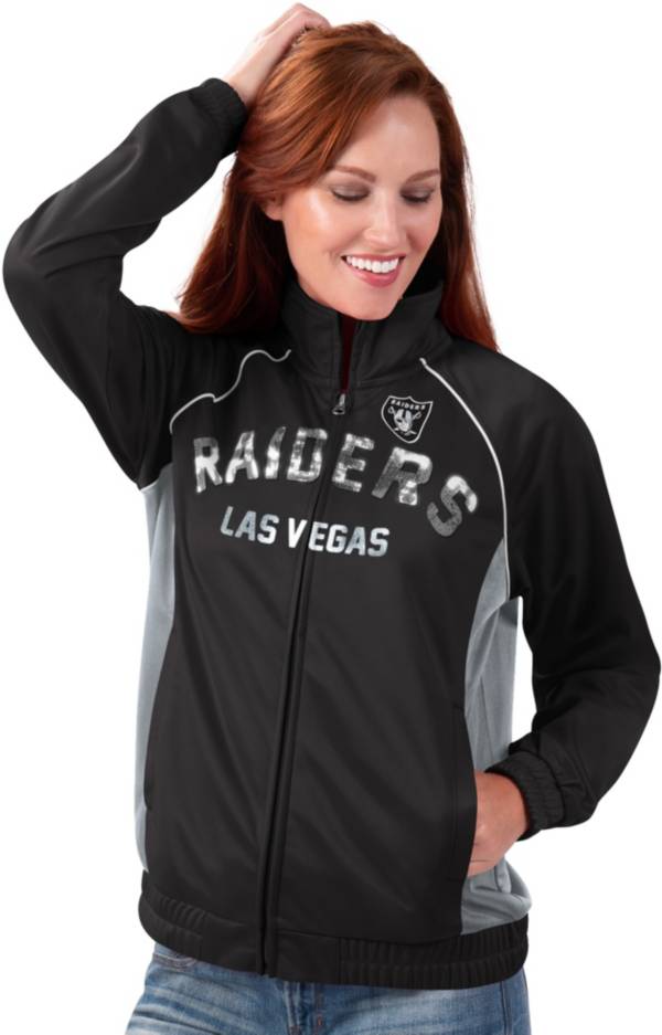 G-III for Her Women's Las Vegas Raiders Sequins Black Track Jacket