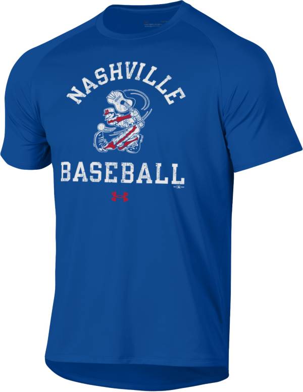 Under Armor Nashville Sounds Blue Baseball Tech T-Shirt