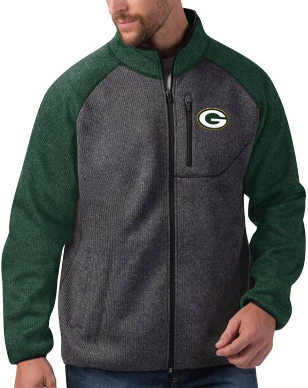 G-III Men's Green Bay Packers Switchback Full-Zip Charcoal Jacket