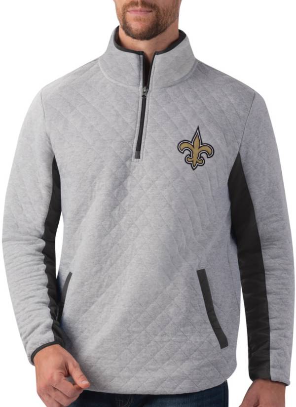 G-III Men's New Orleans Saints Slugger Quilt Grey Half-Zip Pullover product image