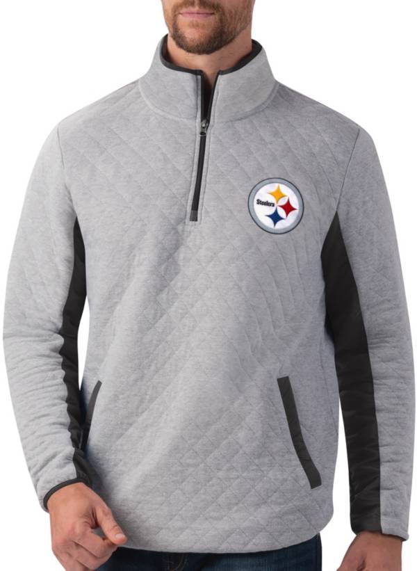 G-III Men's Pittsburgh Steelers Slugger Quilt Grey Half-Zip Pullover product image
