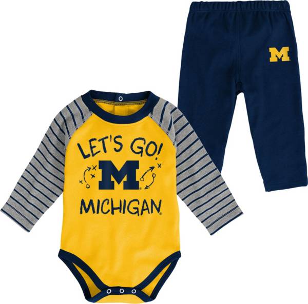 Gen2 Toddler Michigan Wolverines Blue Touchdown 2-Piece Creeper Set