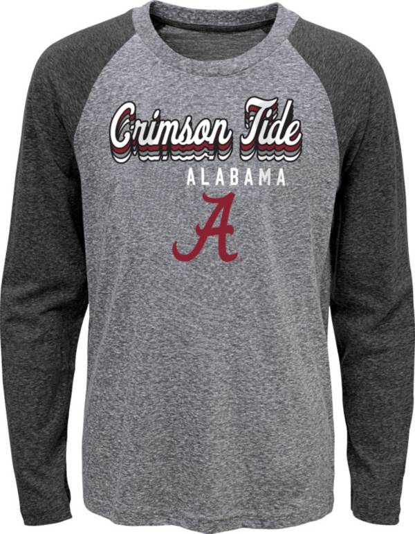 Gen2 Youth Alabama Crimson Tide Grey Script TriBlend Raglan Long Sleeve TShirt Dick's