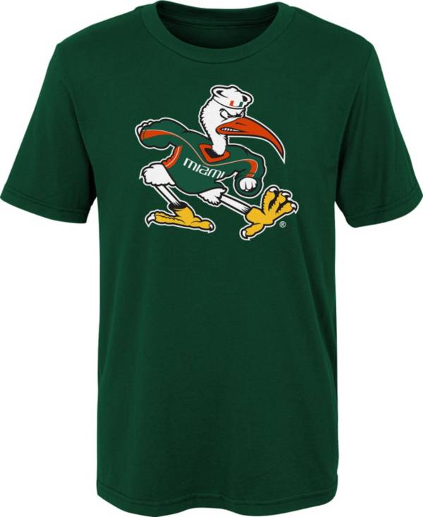 Gen2 Youth Miami Hurricanes Green Standing Mascot T-Shirt