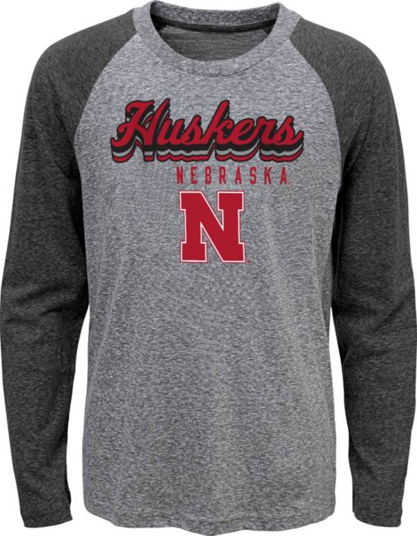 Gen2 Youth Nebraska Cornhuskers Grey Script TriBlend Raglan Long