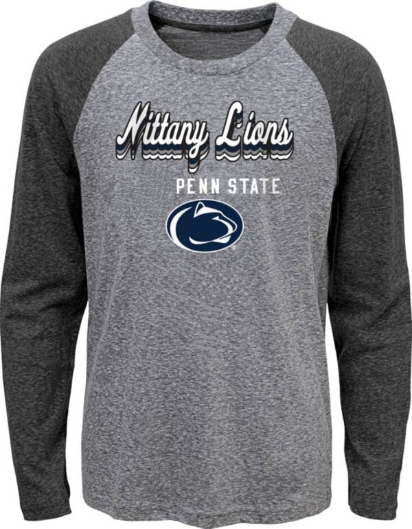 Gen2 Youth Penn State Nittany Lions Grey Script Tri-Blend Raglan Long Sleeve T-Shirt product image