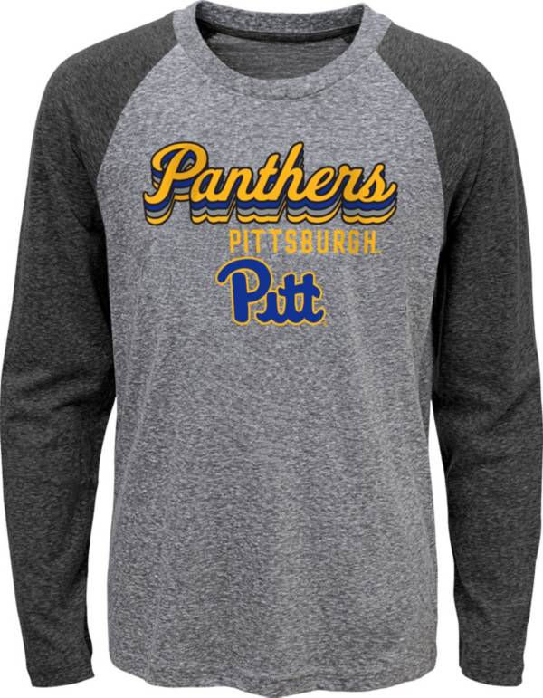 Gen2 Youth Pitt Panthers Grey Script Tri-Blend Raglan Long Sleeve T-Shirt product image