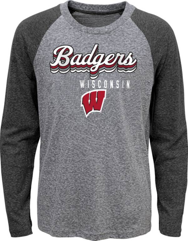 Gen2 Youth Wisconsin Badgers Grey Script Tri-Blend Raglan Long Sleeve T-Shirt | Dick's Sporting 