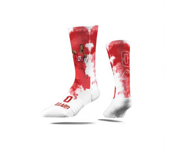 Strideline Portland Trail Blazers Nacio Dillard #24 Fog Crew Socks