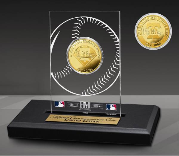 Highland Mint Philadelphia Phillies 2-Time Champions Acrylic Gold Coin product image