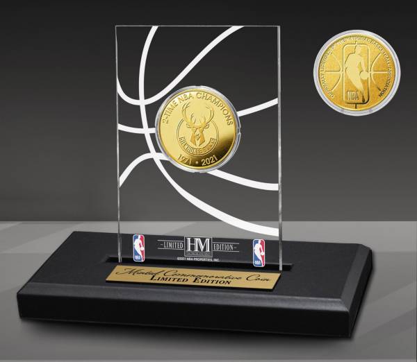 Highland Mint 2021 NBA Champions Milwaukee Bucks 2-Time Gold Coin Mint product image