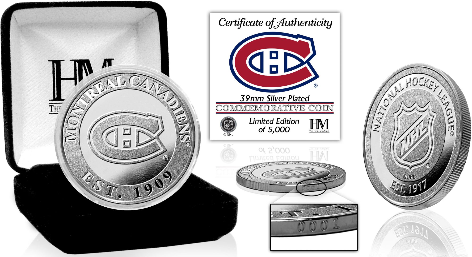 Highland Mint Montreal Canadiens Silver Team Coin