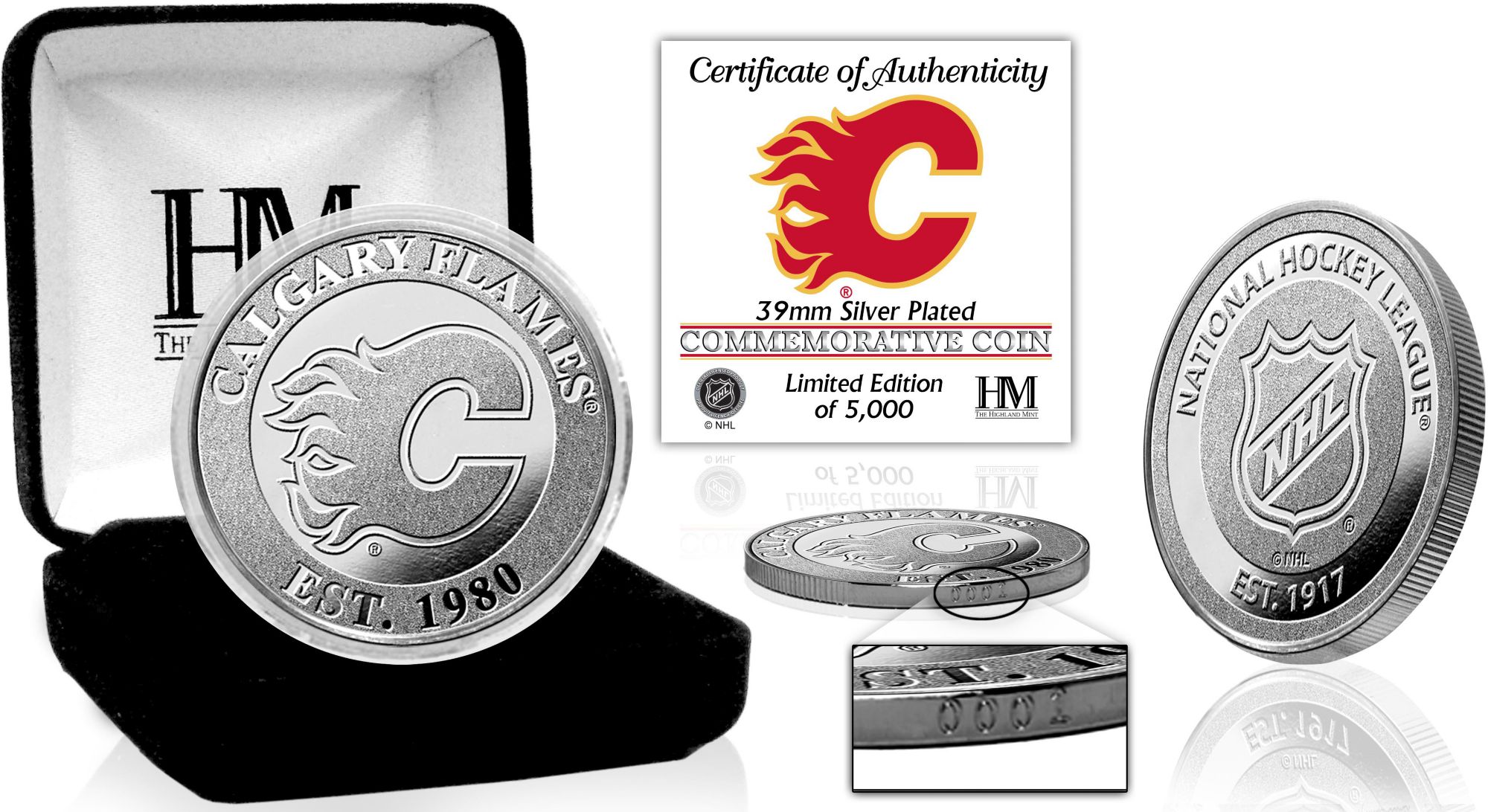 Highland Mint Calgary Flames Silver Team Coin