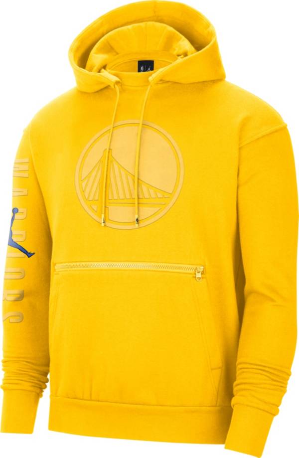 Jordan Adult Golden State Warriors Yellow Fleece Pullover Hoodie