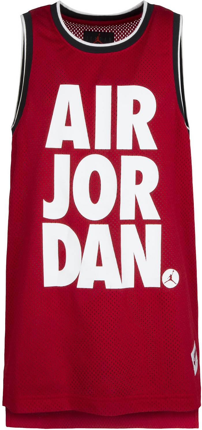 Jordan Boys' Air Mesh Basketball Jersey Tank Top, XL, Gym Red