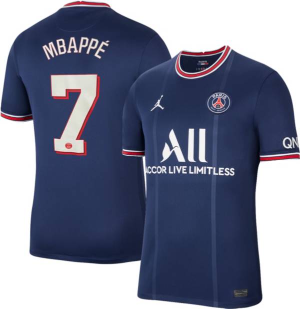 Jordan Paris Saint-Germain '21 Kylian Mbappé #7 Breathe Stadium Home Replica Jersey