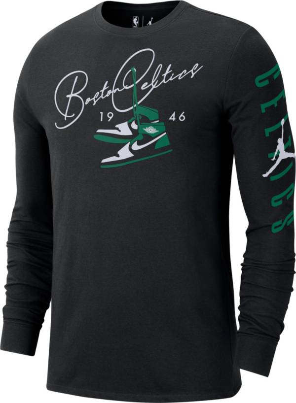 Jordan Men's Boston Celtics Black Long Sleeve T-Shirt