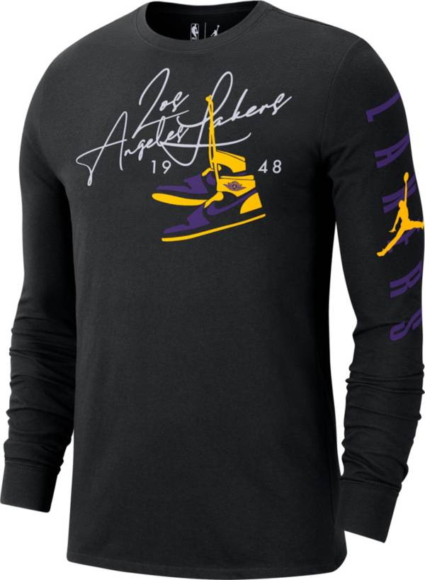 Jordan Men's Los Angeles Lakers Black Long Sleeve T-Shirt