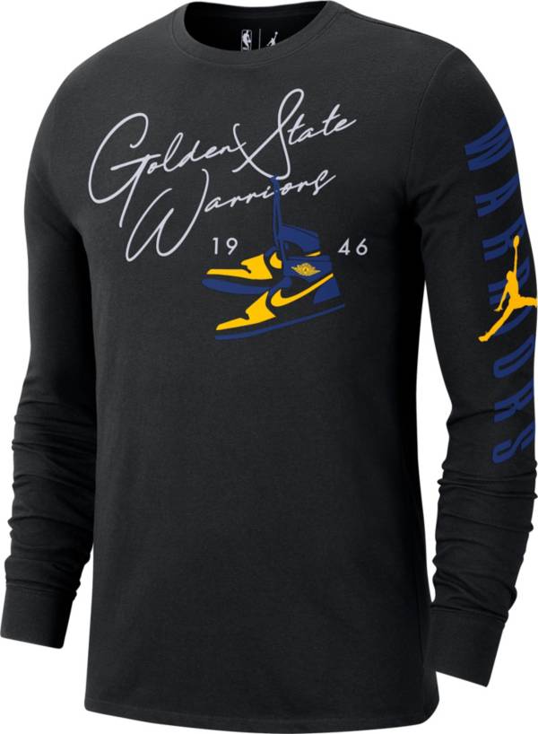 Jordan Men's Golden State Warriors Black Long Sleeve T-Shirt