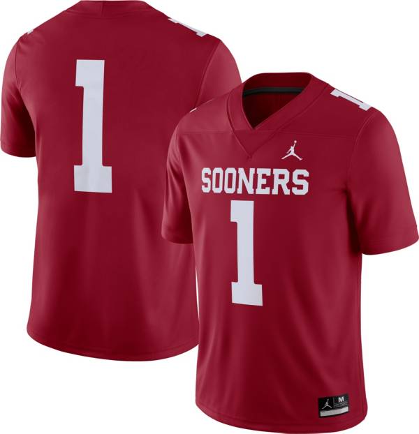 Jordan Men's Oklahoma Sooners 1 Crimson DriFIT Game Football Jersey